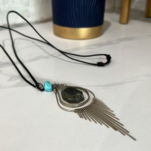 Unique stone and metal necklace from Costa Rica